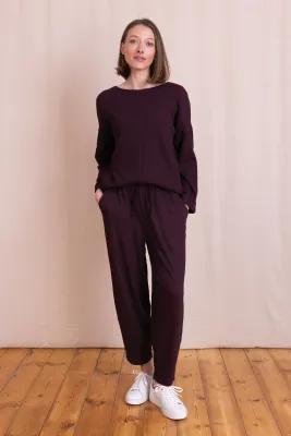 Textured Jersey Barrel Trousers