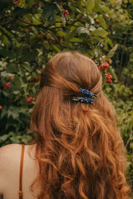 Lapis Lazuli Crystal Hair Clip - Set of 2