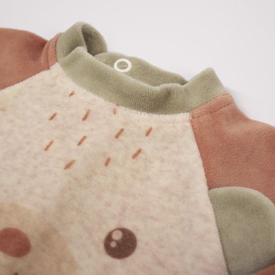 Velvet Baby Pajamas with Back Opening