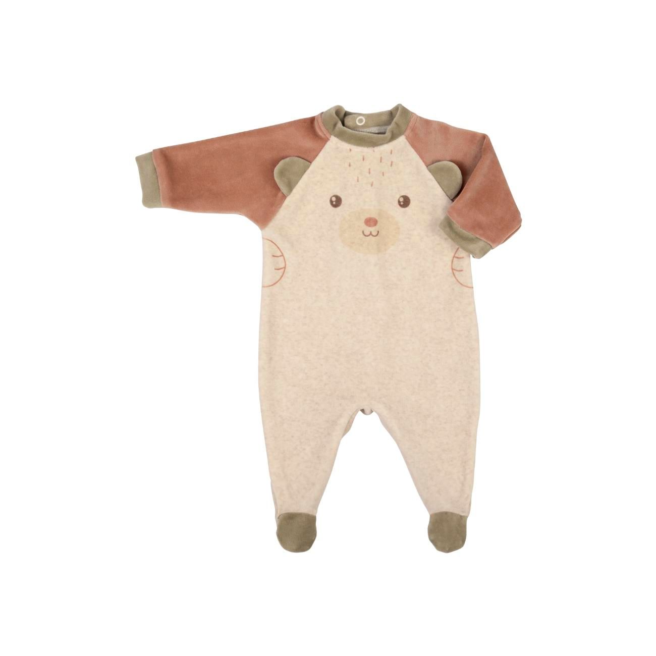 Velvet Baby Pajamas with Back Opening