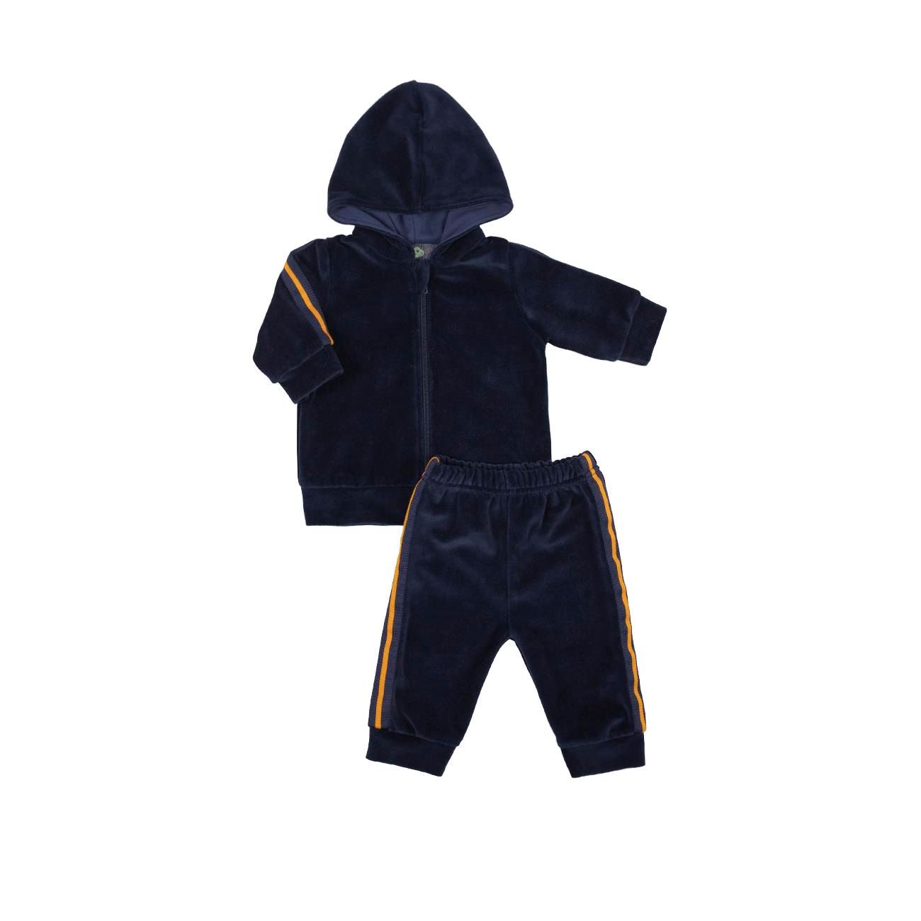 2‑Piece Velvet Baby Tracksuit – Hooded Zip Jacket + Pants