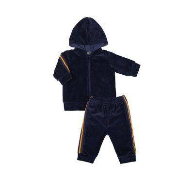 2‑Piece Velvet Baby Tracksuit – Hooded Zip Jacket + Pants