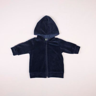 2‑Piece Velvet Baby Tracksuit – Hooded Zip Jacket + Pants