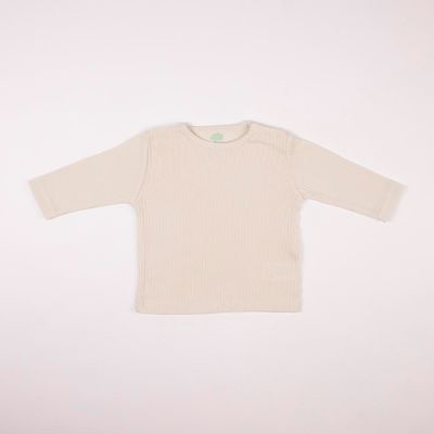 2‑Piece Organic Cotton Set – Waffle Romper with Adjustable Straps + Ribbed Long‑Sleeve Top