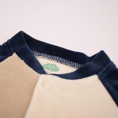 Velvet Baby Pajama with Front Opening – Winter Penguin &amp; Reindeer Design