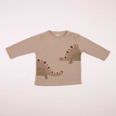 ‑Piece Organic Cotton Set – Ribbed Long‑Sleeve Top + Fleece Pants