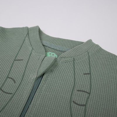 Waffle Cotton Jacket with Zipper