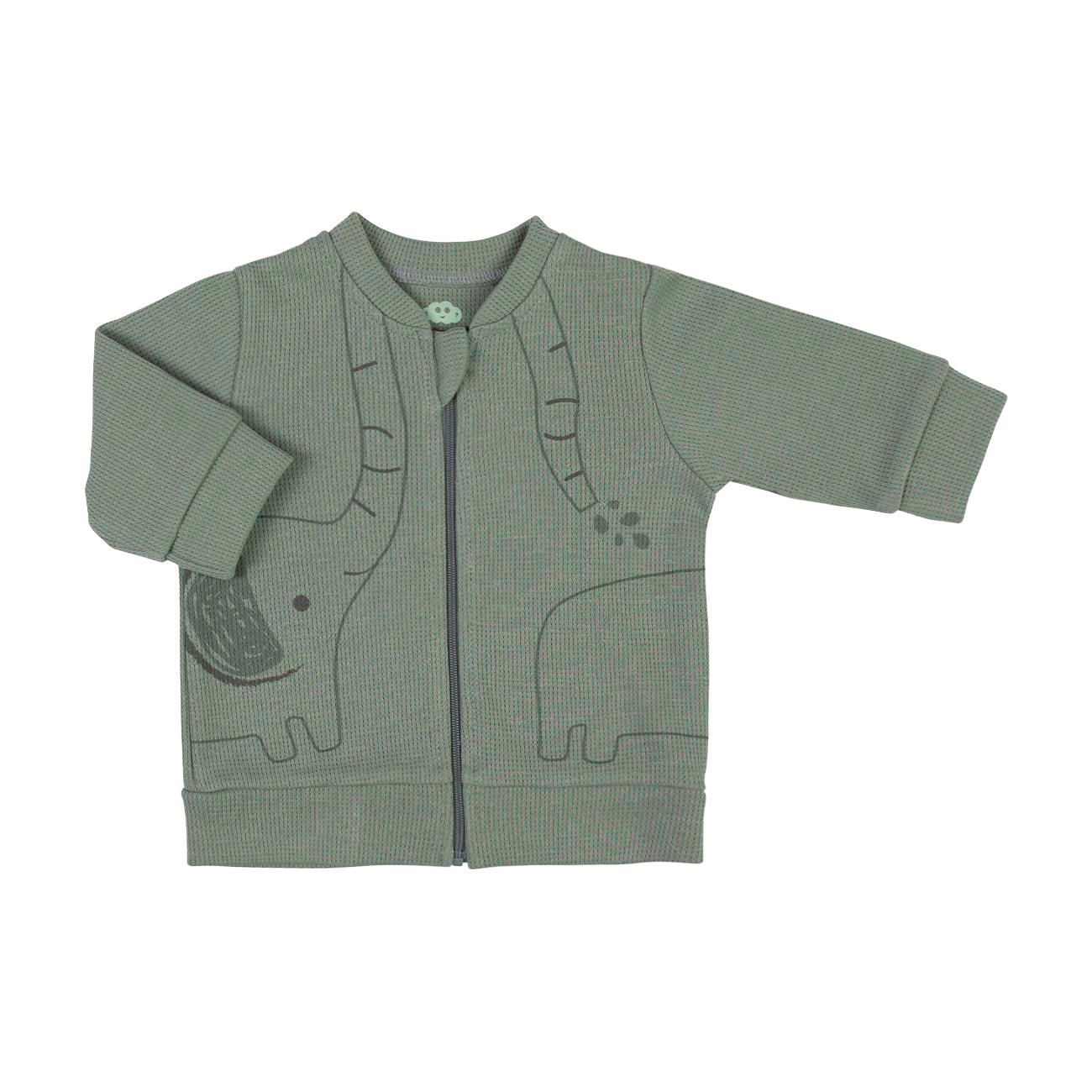 Waffle Cotton Jacket with Zipper
