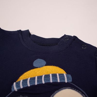 Fleece Cotton Sweatshirt with Shoulder Opening