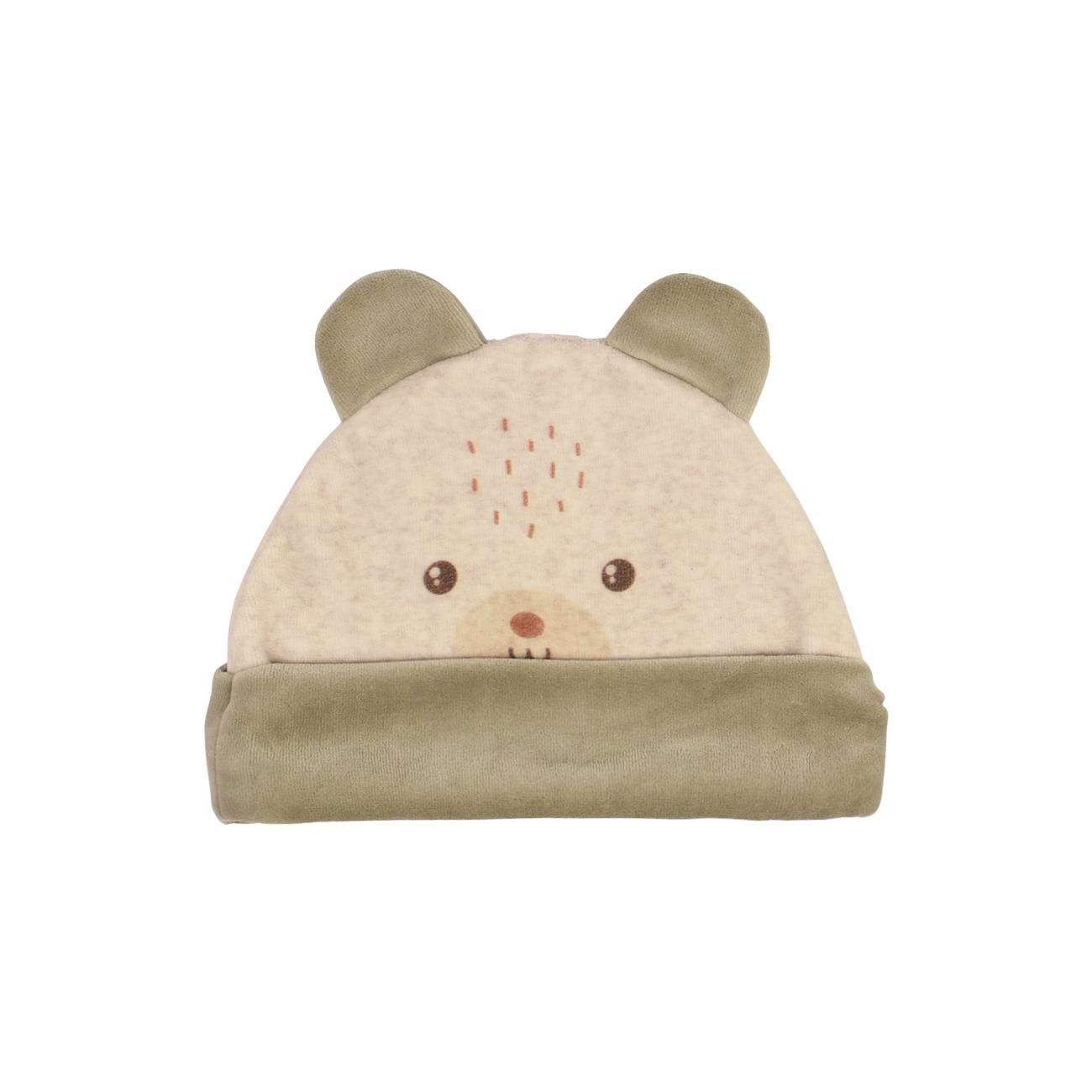 Velvet Baby Hat with 100% Cotton Lining – One Size (42 cm)