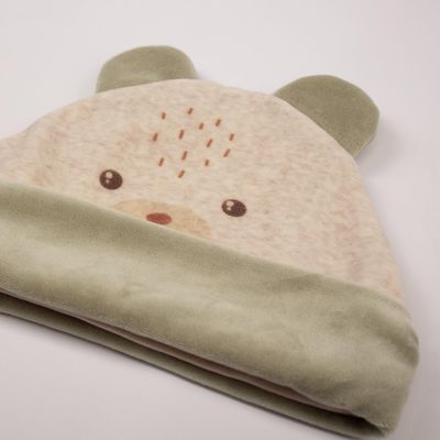 Velvet Baby Hat with 100% Cotton Lining – One Size (42 cm)