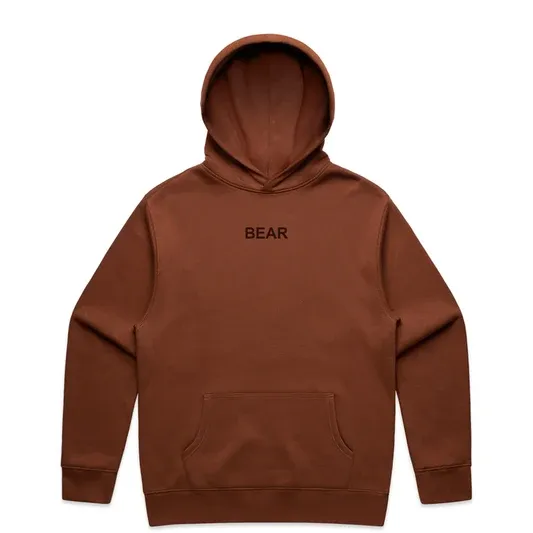 Heavy Box‑Shape Organic Cotton Hoody with Bear Essentials Embroidery