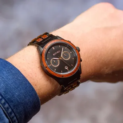 Rosewood Watch with Black Dial | ORDA