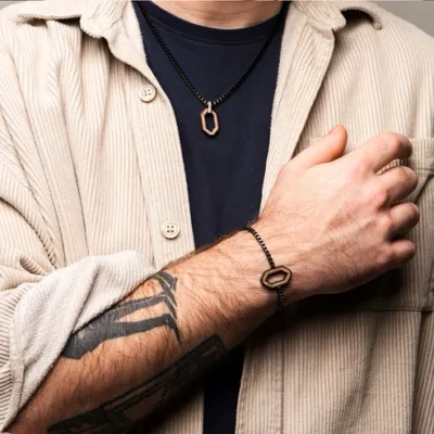 Whiskey Wood &amp; Steel Necklace | RIDGE