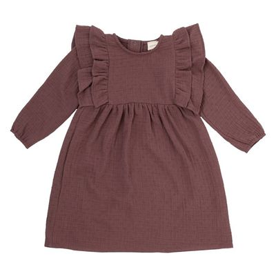 LONGSLEEVE DRESS WITH RUFFLES – GOTS