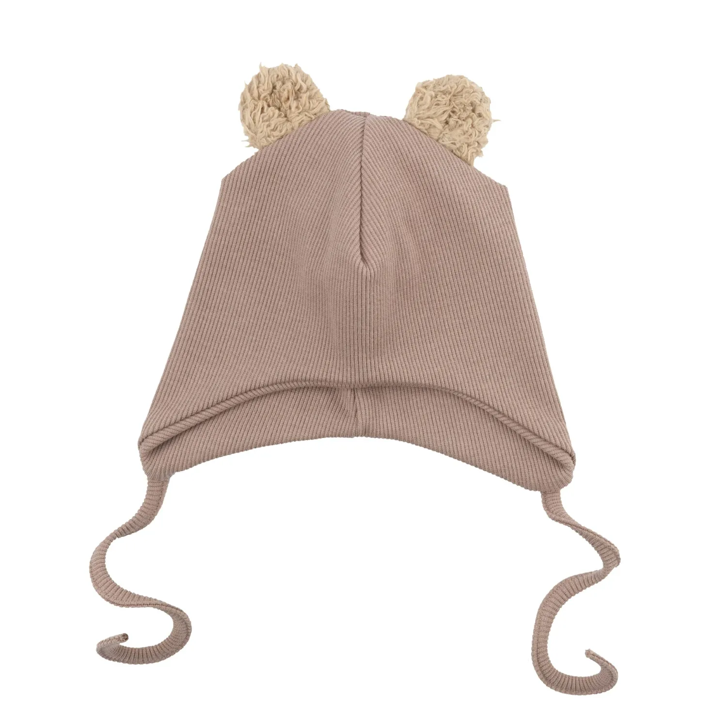 HAT WITH PLUSH TEDDY EARS 2X1 RIB