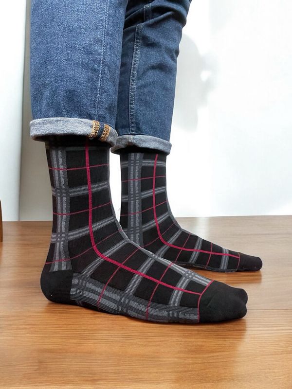Medias Tartán - Negro/gris