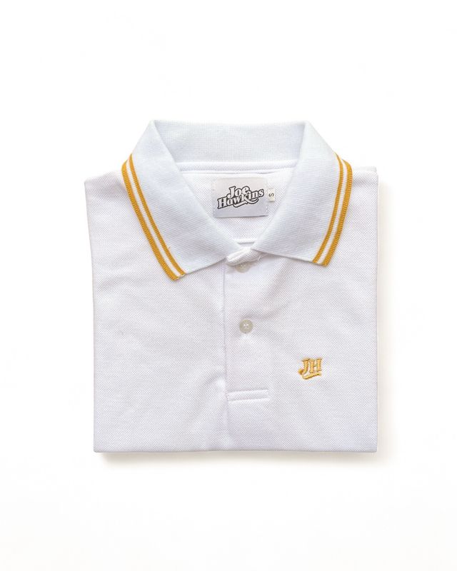 Polo mujer JH - (Blanco/Ocre)