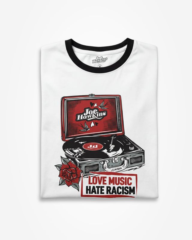 Camiseta Love Music, Hate Racism - Tocadiscos