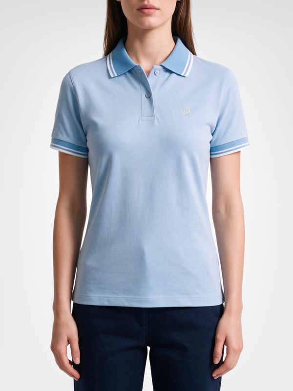 Polo mujer JH - Azul cielo/blanco