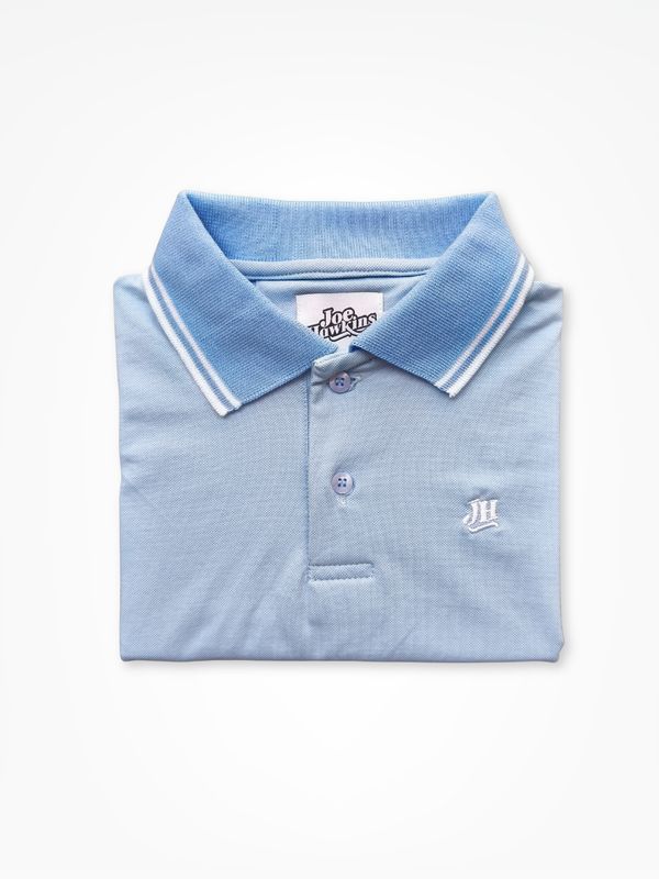 Polo mujer JH - Azul cielo/blanco