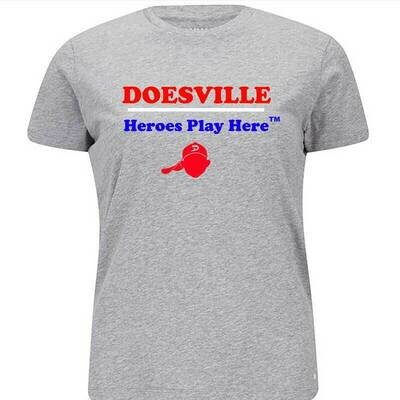 DOESVILLE HEROES PLAY HERE TEE