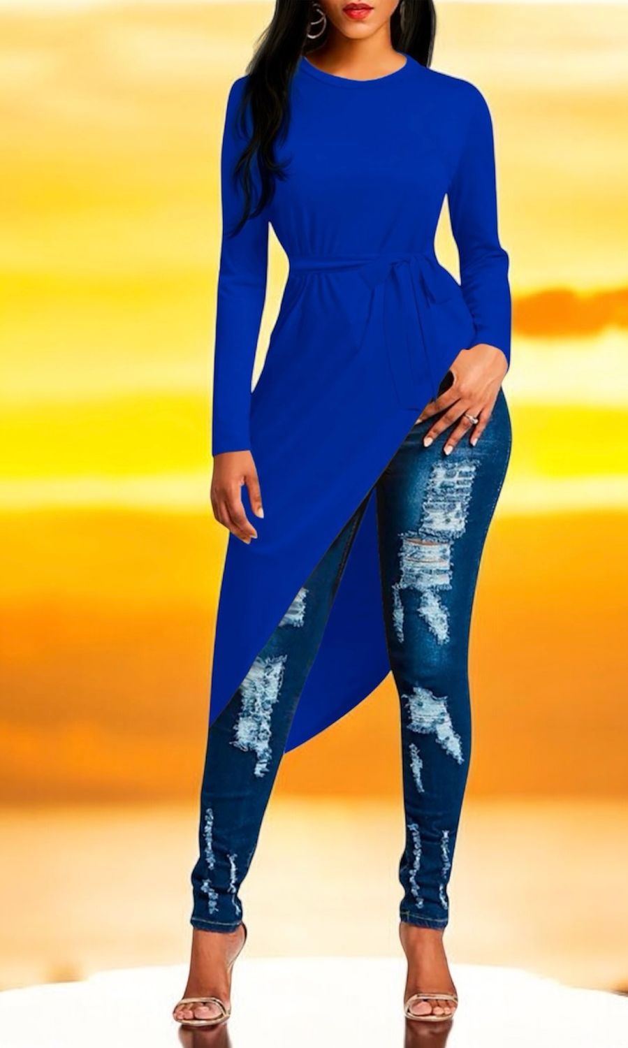 MAXI BLUSA AZUL