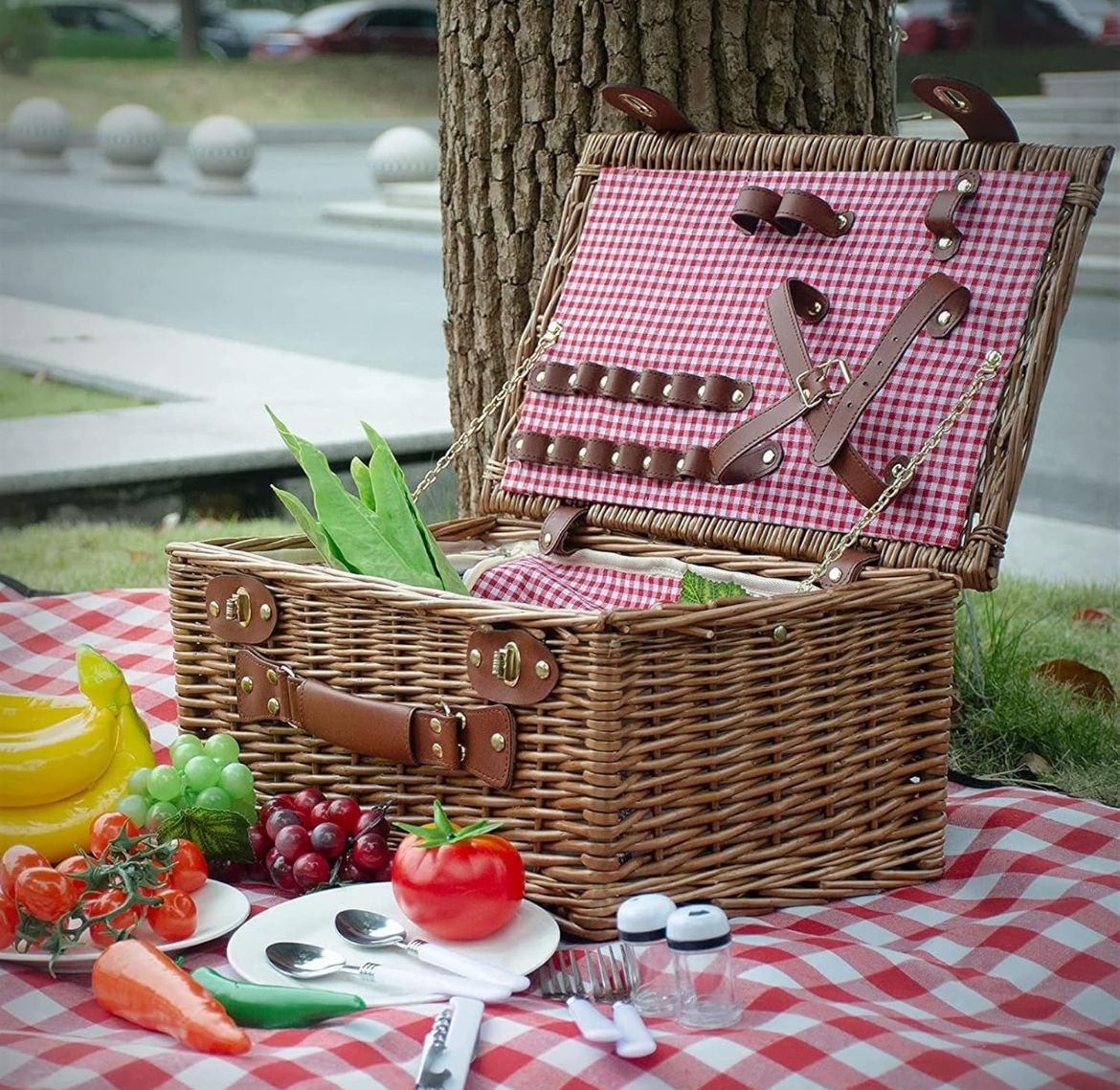 CESTA PARA PICNIC ROJO