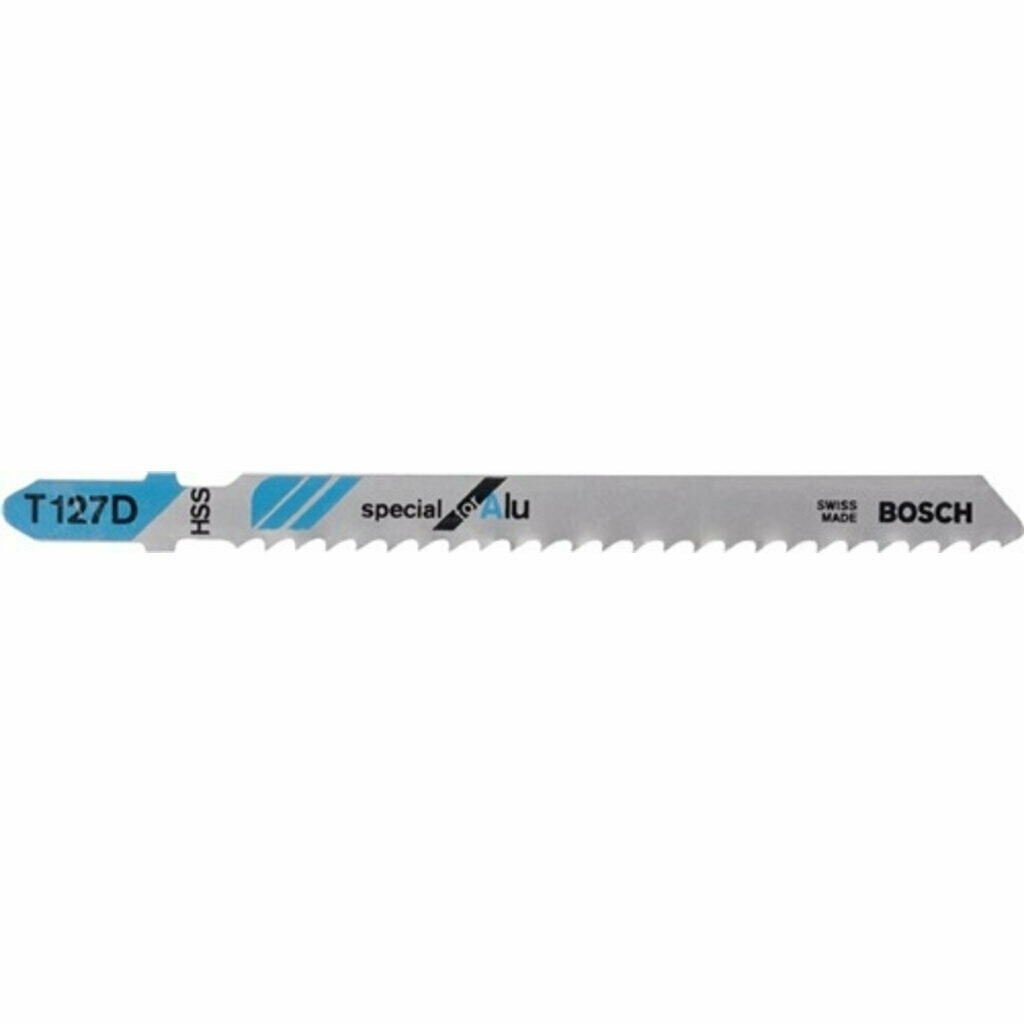 Stichsägeblatt BOSCH T 127 D dünne bis starke Bleche (3 - 15 mm),Rohre und Profile, inkl. Alu (3- 30 mm) 100 mm 5 Stück