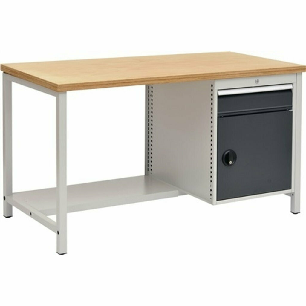 Werkbank Gestell lichtgrau B1500 T750 H859 D40 anthrazitgrau,,