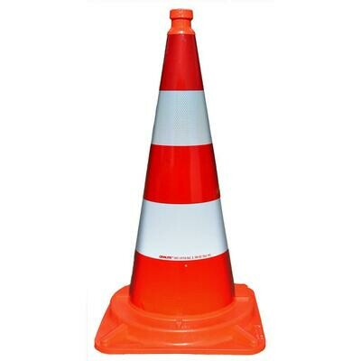 VERKEHRSKEGEL, ROT/WEISS, 75 CM, PVC-MATERIAL