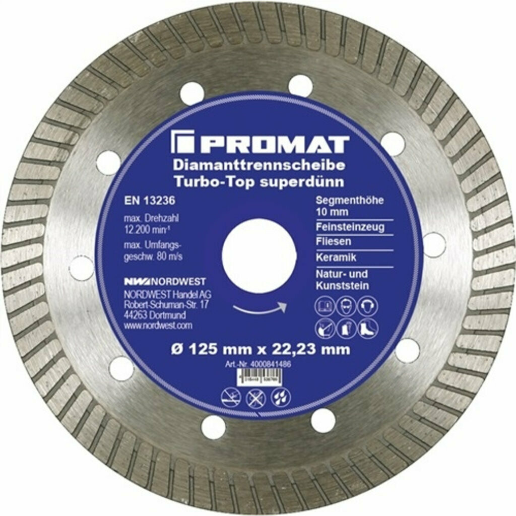 Diamanttrennscheibe Turbo-Top D.115mm Bohr.22,23mm