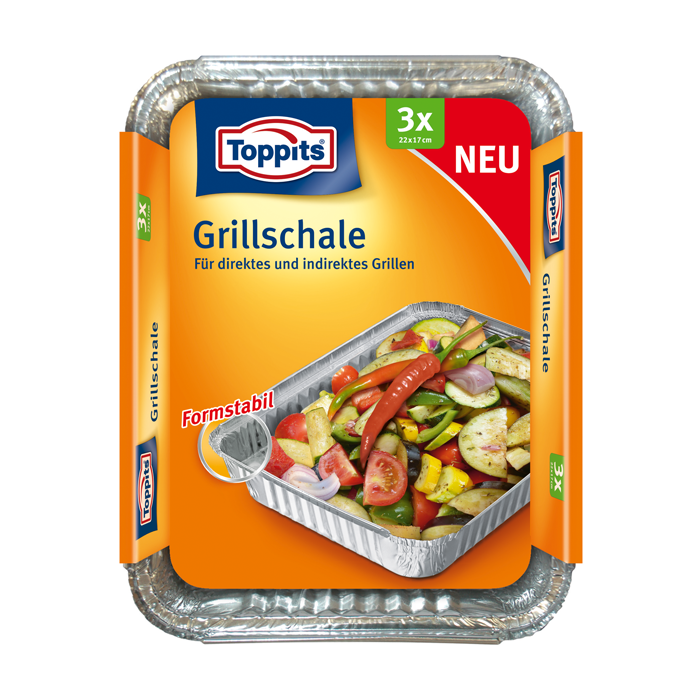 Grillschale Alu 3Stück 22x17cm Toppits