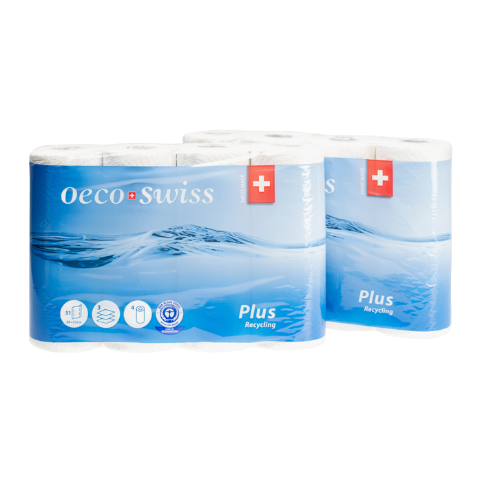 Haushaltpapier Oeco Swiss Plus 3-lagig 4 Rollen