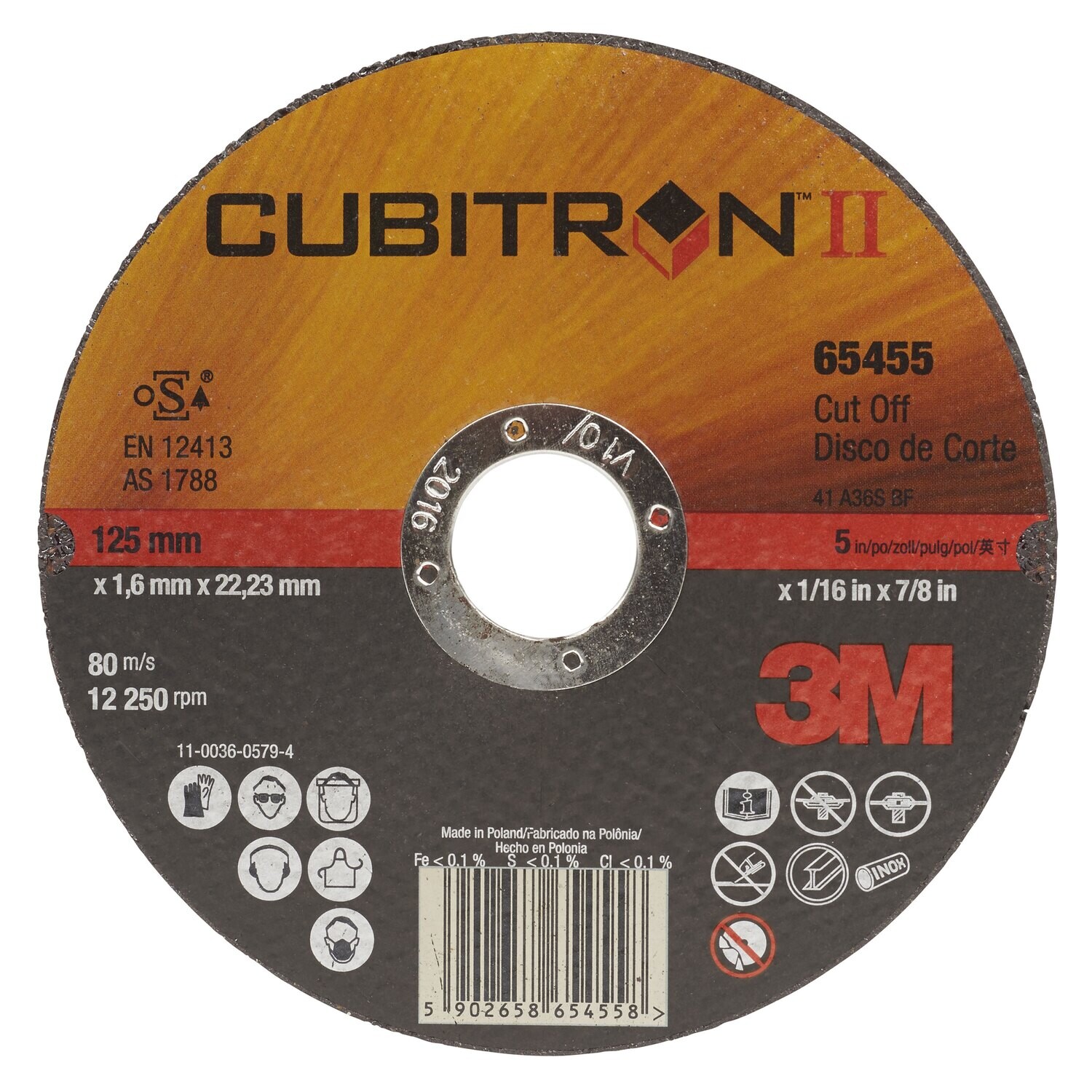 3M Cubitron II Trennscheibe, flach, 125 x 1.0 x 22mm, Pack mit 25 Stk