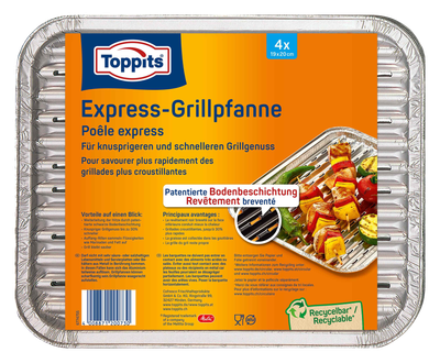 Express-Grillpfanne Alu 4Stück 28x22cm Toppits