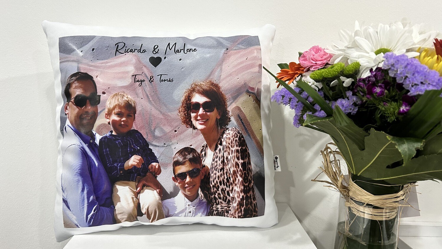 Almofada quadrada 40x 40 personalizada 1,2 fotografias