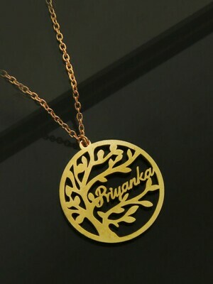 Gold Plated Tree Of Life Name Pendant