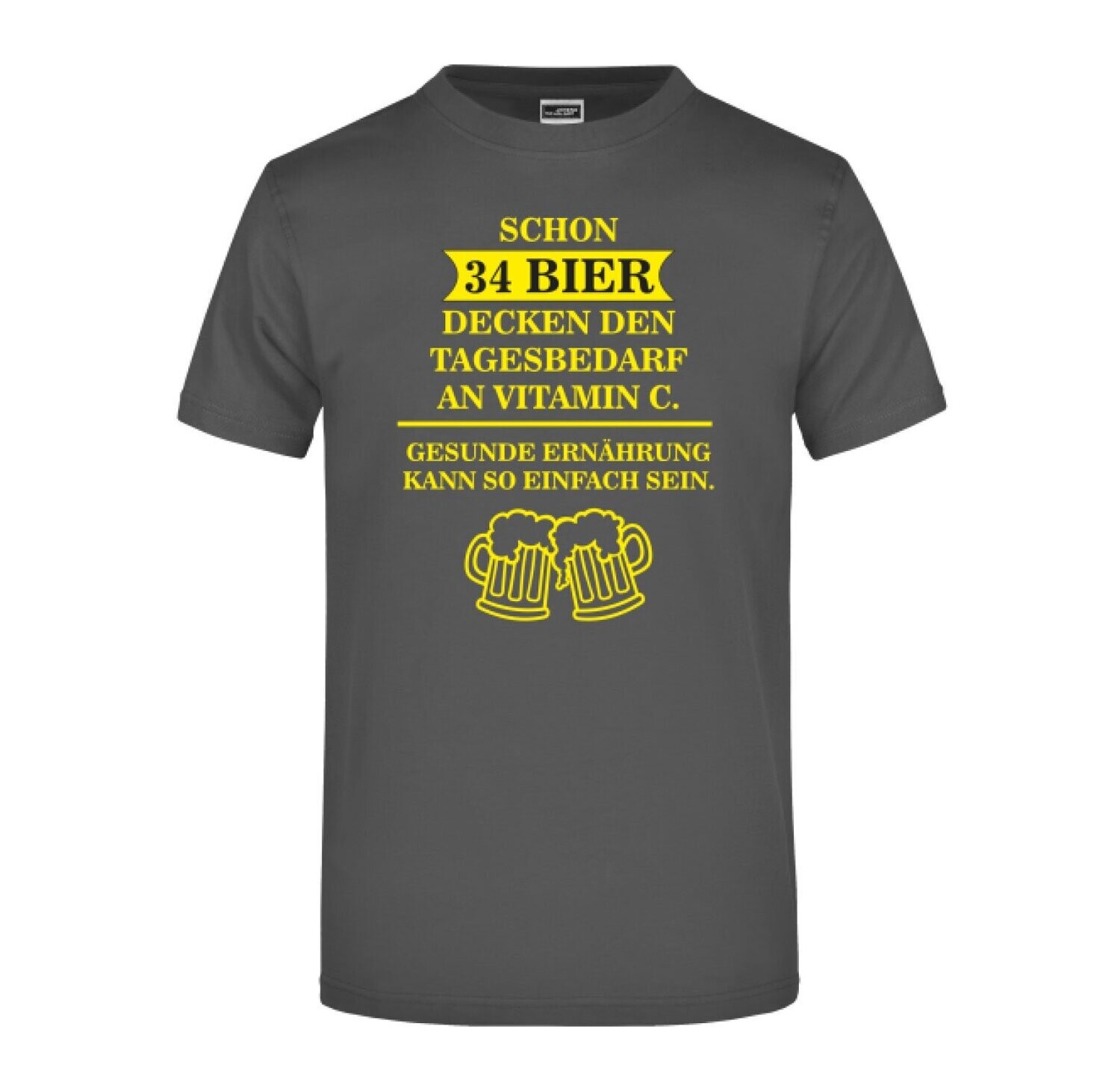T-Shirt "34 BIER", T-Shirt-Farbe: Graphite