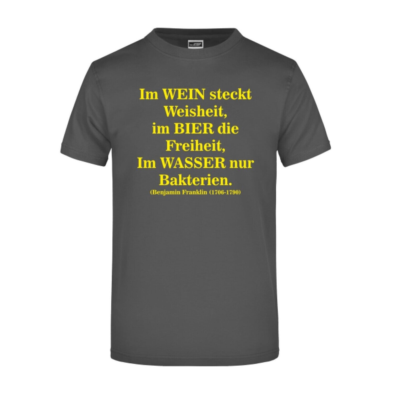 T-Shirt "WEIN+BIER+WASSER", T-Shirt-Farbe: Graphite