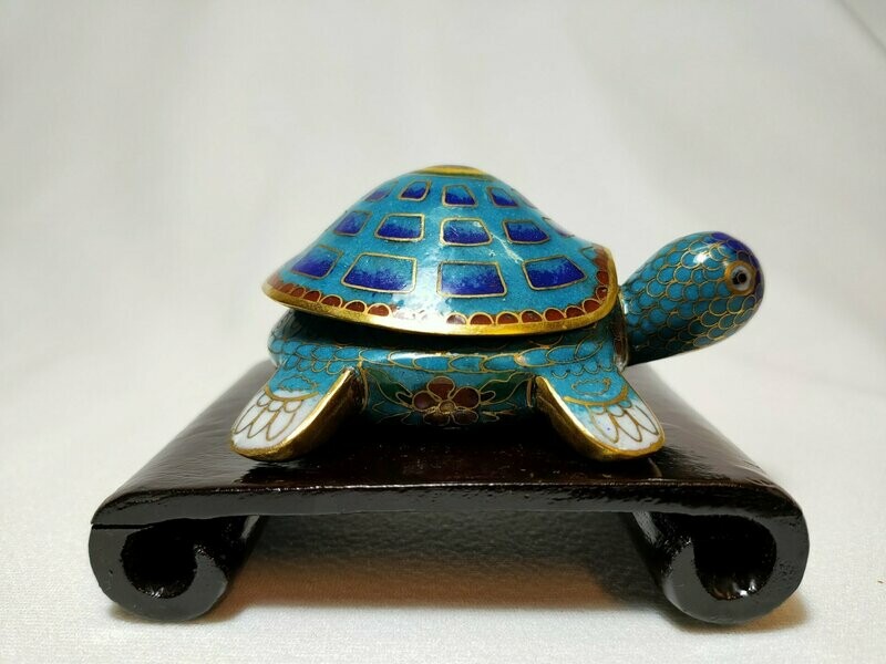 Coppia di Tartarughe Cloisonné - Turchese