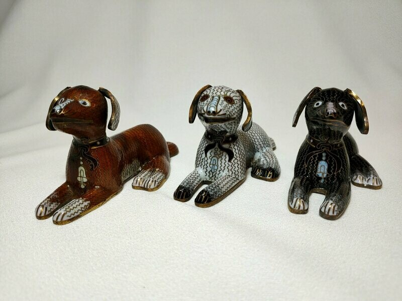 Cane sdraiato Cloisonné - H 6,5 -