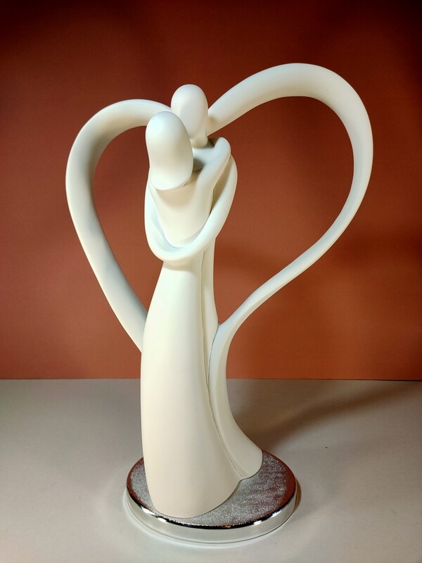 Innamorati Cuore Maxi Bianco Base Argento