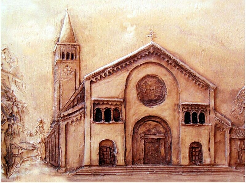 Bassorilievo in Cotto Chiesa SS. Pietro e Paolo Sacconago - Busto Arsizio (VA)