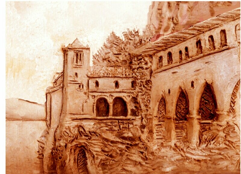 Bassorilievo in Cotto Santa Caterina del Sasso Leggiuno - Varese