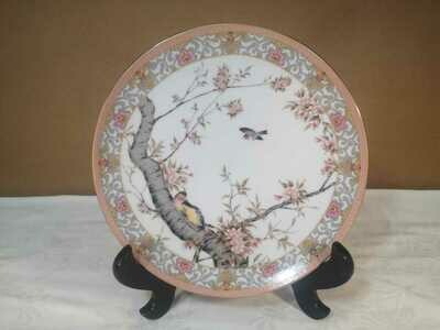 Piatto Porcellana Giapponese uccelli in giardino - C4A001