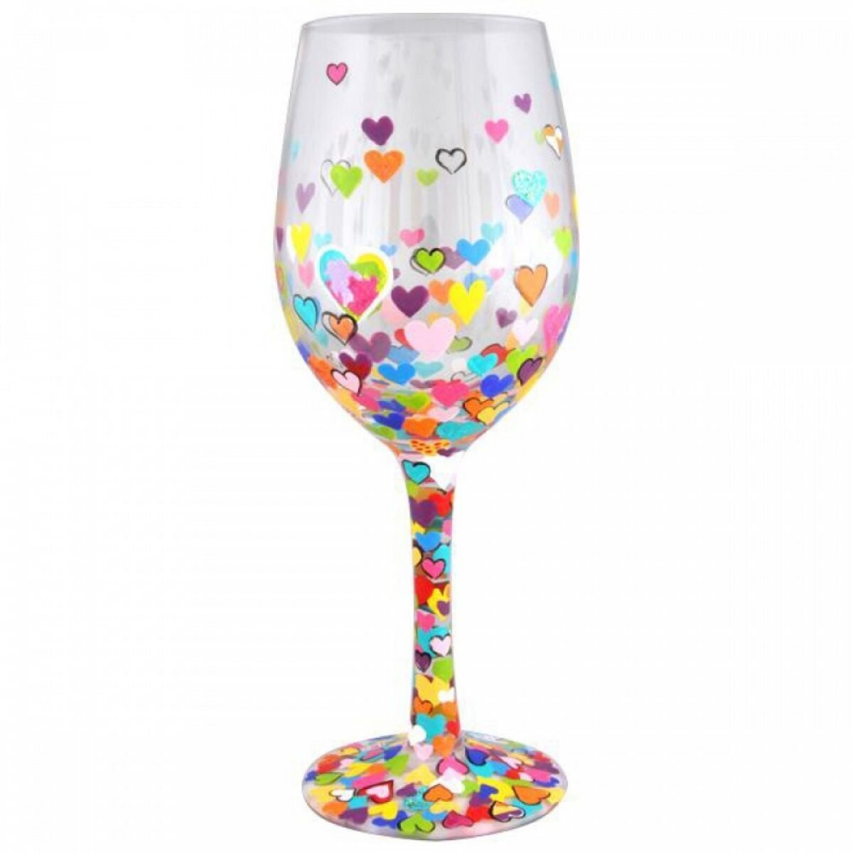 BICCHIERE DI VINO UN MILIONE DI CUORI H 22,5 - 4057888