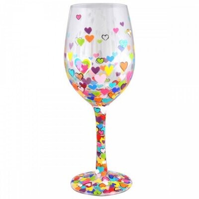 BICCHIERE DI VINO UN MILIONE DI CUORI H 22,5 - 4057888