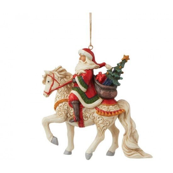 Babbo Natale su cavallo bianco 11 cm Jim Shore 6009460
