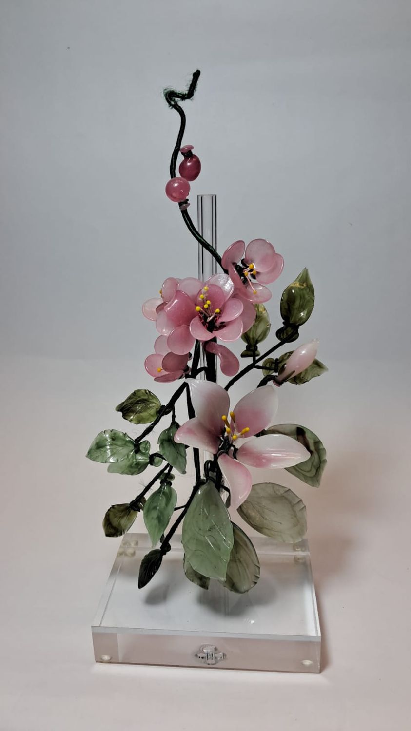 Base Plexiglass  con Fiori di Vetro, Profumatore MONT.3T/A37, A32, A44